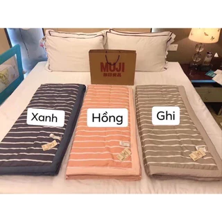 Chăn hè Muji kẻ chất cotton mềm mịn hàng nhập 2mx2m3 thdeco