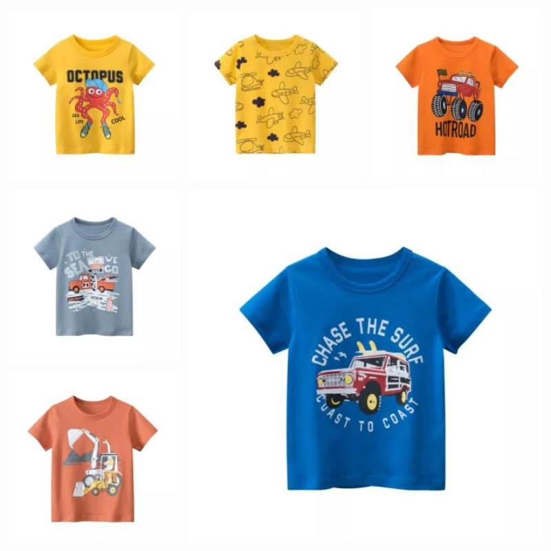 Áo phông cotton Quảng Châu mềm mát đẹp cho bé trai 8_40kg