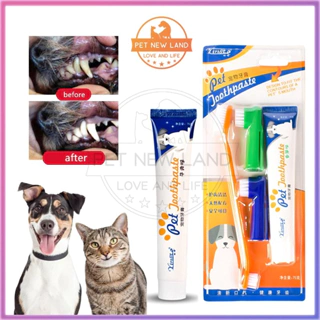 【An toàn khi nuốt phải 】Bộ bàn chải kem đánh răng vệ sinh miệng cho Thú Cưng Chó, Mèo.