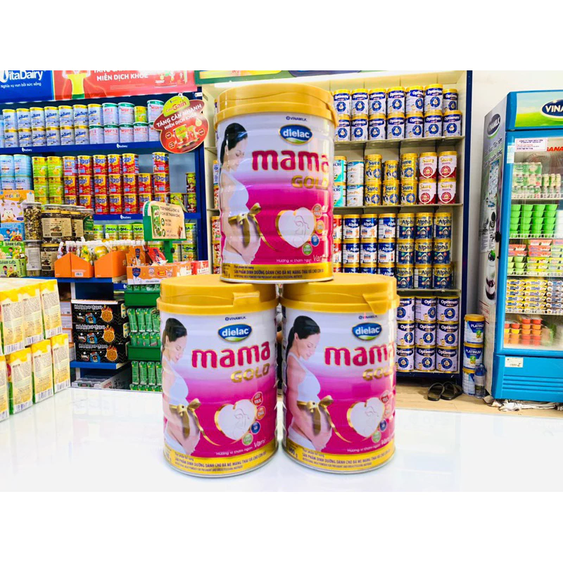 Hộp Sữa bột dành cho bà bầu Vinamilk Dielac Mama Gold- Hộp thiếc 900g Hương Vani (Sữa tốt - Mẹ khỏe bé thông minh)