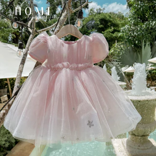 Váy công chúa cho bé gái đầm Helen Dress màu hồng HOMI BABY HOUSE đầm công chúa Helen Hồng cho bé dự tiệc dạo phố