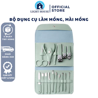 Bấm Móng Tay Cao Cấp, Bộ Bấm Móng Tay 16 Món Cắt, Bấm Dũa Có Hộp Đựng Làm Nail Tại Nhà Tiện Lợi