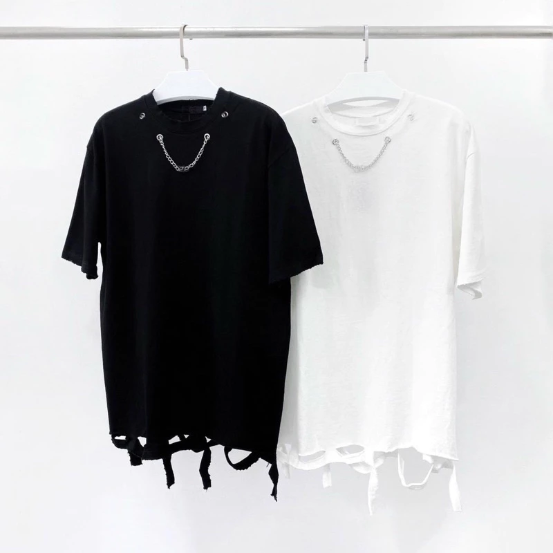 Áo thun phối xích [ovetee] minimal streetwear Hàn