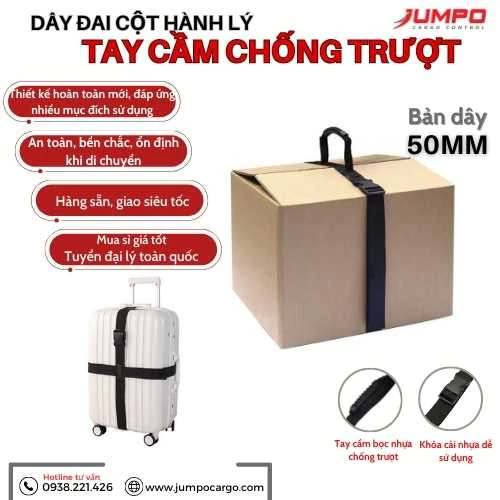 (Siêu Tiện) Dây Đai Vali Jumpo, Dây Cột Hành lý Du Lịch, Thùng Carton Có Tay Cầm Chống Trượt, Chịu Được Sức Nặng Lớn