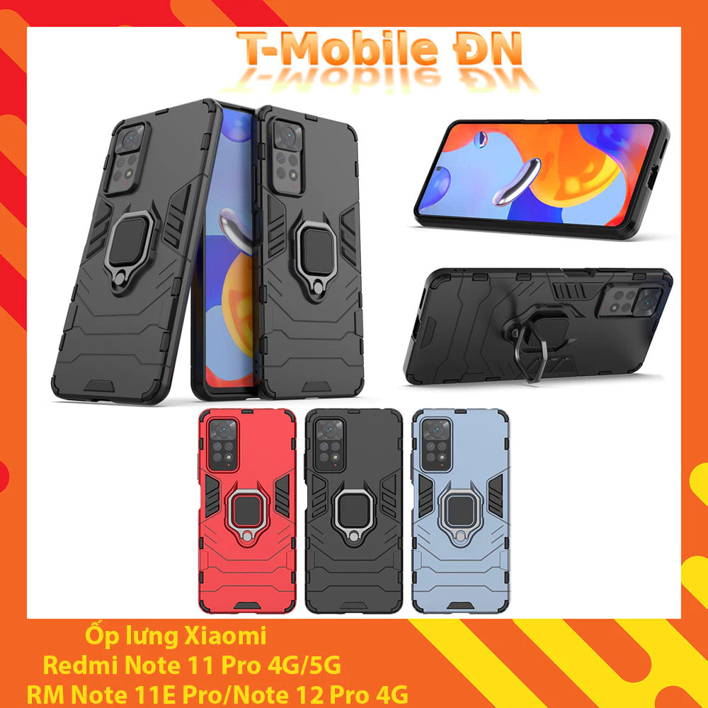 Ốp lưng Xiaomi Redmi Note 11 11E 12 Pro 4G/5G iRON MAN IRING Nhựa PC cứng viền dẻo chống sốc