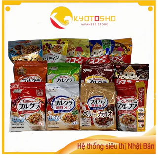 Ngũ Cốc Calbee, Ngũ Cốc Hoa Quả Nhật Bản_Ngũ cốc Calbee ăn kiêng giảm cân_mix hoa quả trái cây sữa chua dùng ăn sáng.