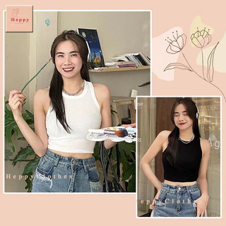 [NEW] Áo croptop ba lỗ gợi cảm cho nữ vải tăm gân Heppy _Aobalo2300_P0K34