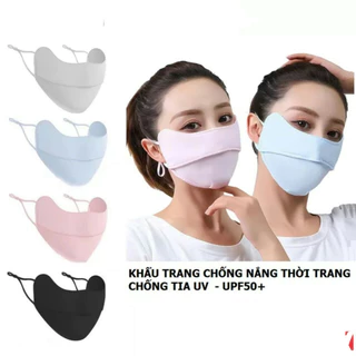 Khẩu trang chống tia UV, khẩu trang chống nắng UPF 50+ - Unisex nam nữ đều thích hợp( Quai Điều Chỉnh)