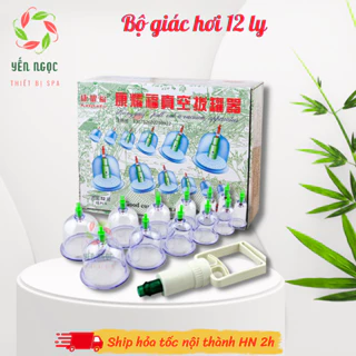 [12 ly] Bộ giác hơi không dùng lửa 12 cốc đủ phụ kiện | Bộ giác hơi 12 ống