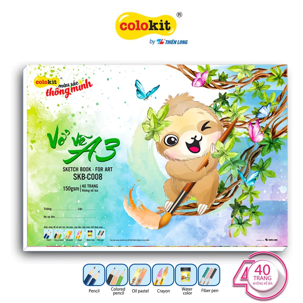 Vở vẽ ColoKit- Thiên Long định lượng cao 150gsm