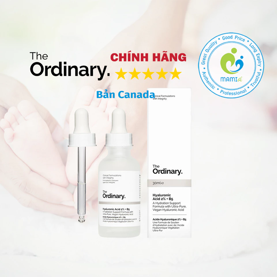 Serum cấp ẩm (30ml) phục hồi da cho người trưởng thành The Ordinary Hyaluronic acid 2% + B5, Canada