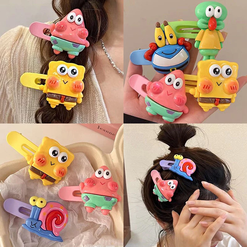 miumiua🔮Kẹp Tóc Hình Ngôi Sao SpongeBob Phong Cách Nhật Bản Và Hàn Quốc Dễ Thương Cho Nữ Mới