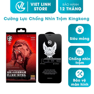 Cường Lực Kingkong Chống Nhìn Trộm Full Màn Cho Ip, Chống Trầy Xước, Vân Tay, Phủ Nano Sáng Bóng