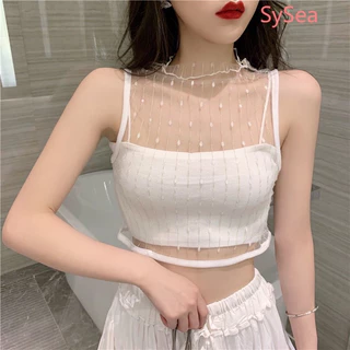 Sét áo hai dây croptop kim tuyến thời Trang, áo hai dây thời trang nữ