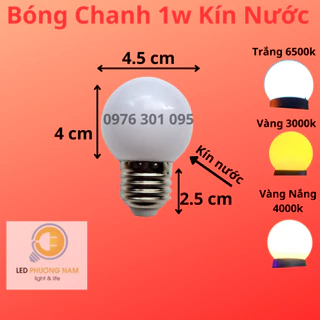 Bóng Led Chanh Tròn Trang Trí Ngoài Trời 1w ( 7 màu )