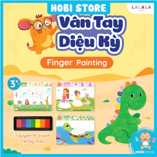 Tranh chấm màu Vân tay diệu kỳ Finger Painting Lalala Baby cho bé tô vẽ tưởng tượng sáng tạo hộp mực dấu trang trí Hobi