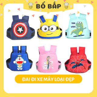 Đai Đi Xe Máy Cho Bé ⚡LOẠI ĐẸP⚡ Dày Dặn Họa Tiết Đáng Yêu An Toàn Cho Bé - Bố Bắp Store