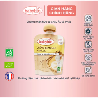 Thực phẩm bổ sung váng sữa hữu cơ cho bé vị vani Babybio 85g ( Từ 6 tháng tuổi)