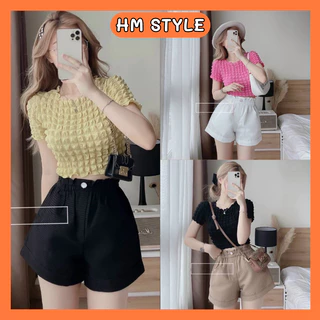 Quần đùi nữ HM Style quần short nữ cạp cao ống rộng chất vải thoáng mát - mã SQ102