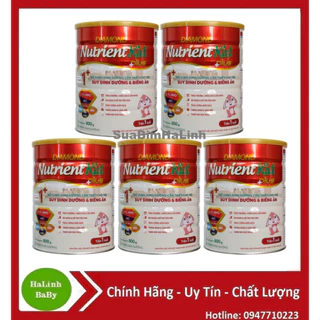 Combo 5 lon sữa Nutrient Kid Plus 0+, 1+ 800g  thay thế Nutrient Kid 1,2 (700g)