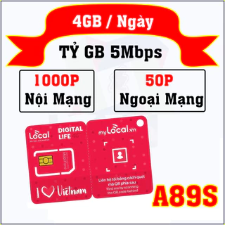 Sim 4G MobiFone my local A79 Data tốc độ cao  90Gb/tháng 3gb/ngày + Free goi chỉ với 79k/tháng