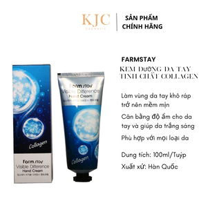 Kem dưỡng da tay tinh chất Collagen - FARMSTAY Visible Differerce Hand Cream Collagen