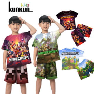 Đồ bộ thun lạnh bé trai in 3d hình Minecraft KunKun Kid TP329-774-1031-1032 - Quần áo trẻ em cao cấp size đại từ 10-60kg