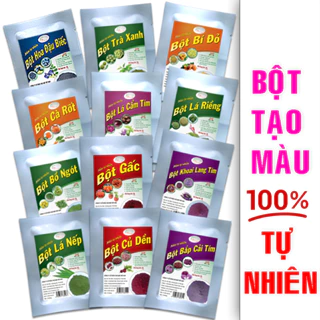 Bột Tạo Màu Thực Phẩm Tự Nhiên/Bột Tạo màu tự nhiên/Bột Rau Củ Quả Gói 10gr Bột lá nếp/lá dứa/Lá cẩm/Gấc/Bí đỏ/Củ dền