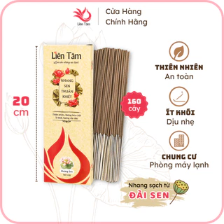 Nhang Sen ngắn 20cm - Hộp 160 cây - Nhang sạch 100% thiên nhiên - Kiểm định tại CASE - Liên Tâm