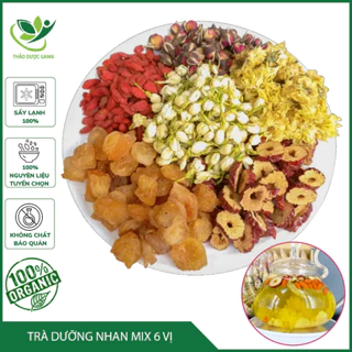 Trà Thảo Mộc, Dưỡng Nhan 6 Vị ( Hoa Cúc, Nụ Hoa Hồng, Long Nhãn ) đẹp da, thanh nhiệt Thảo Mộc Gama