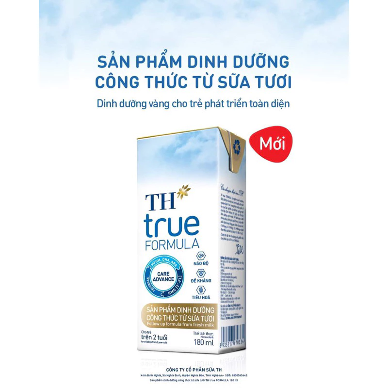 sữa pha sẵn TH true FORMULA 110ml  x 24 hộp (có ship hỏa tốc)