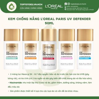 Kem chống nắng nâng tone, giảm thâm, bảo vệ da L’Oreal Paris UV Defender 50ml​ [NHẬP KHẨU CHÍNH HÃNG 100%]