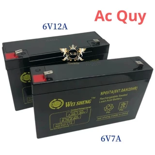 Ắc Quy Điện 6V 7Ah WeiSheng Cho Xe điện Xe đồ chơi Cân Bàn..