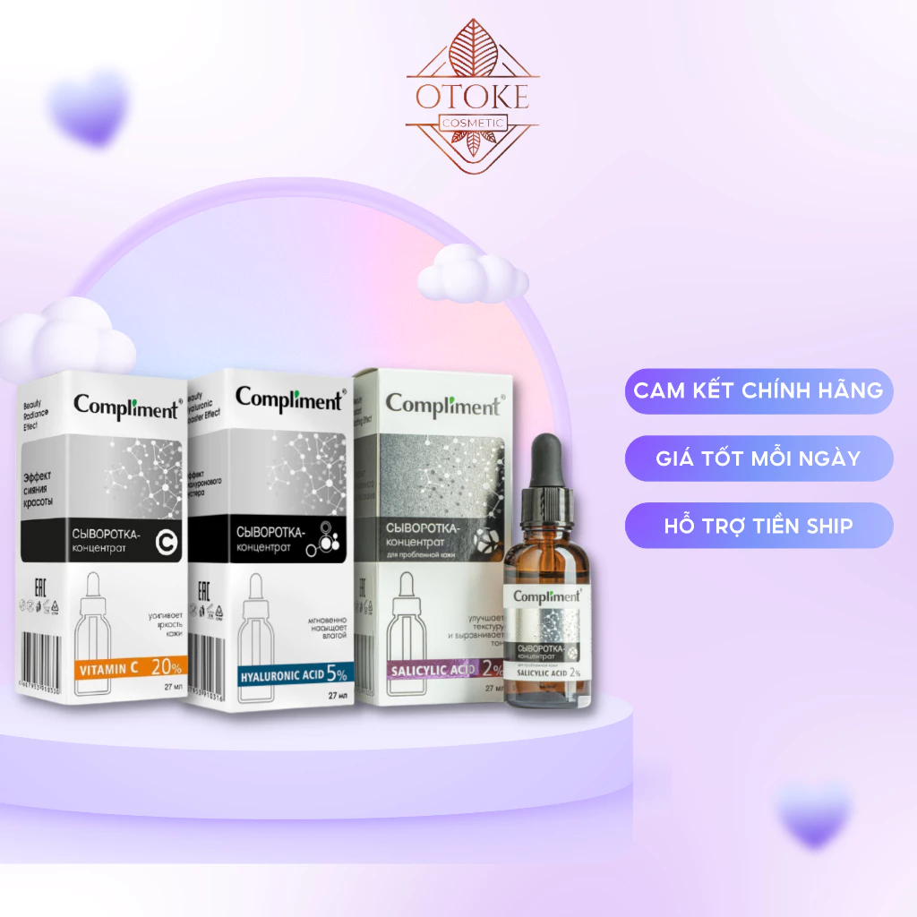 [Chính hãng - Có tem phụ] Serum Compliment làm sạch sâu, giảm mụn, se lỗ chân lông, kiềm dầu 27ml