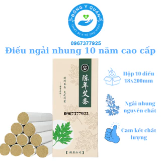 Hộp 10 Điếu ngải cao cấp được làm từ nguyên liệu ngải nhung 10 năm nguyên chất 100%- Cực thơm