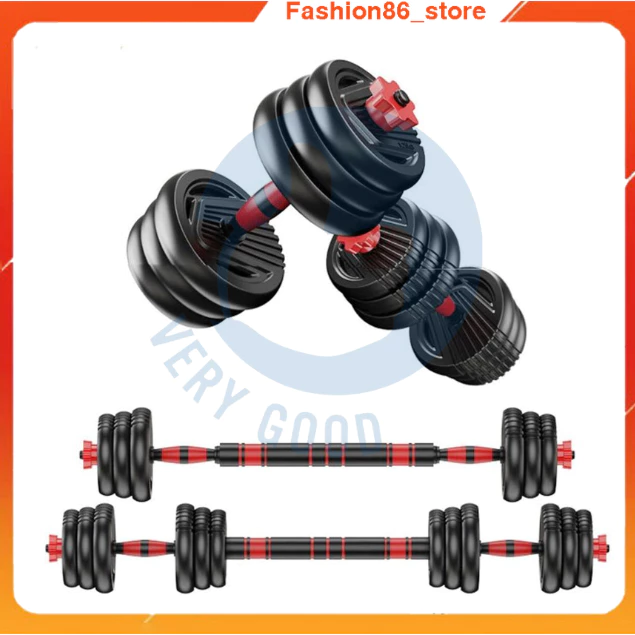 Tạ tay tập gym nam nữ PVC kết hợp tạ đòn đẩy 10kg tập tại nhà có thể điều chỉnh trọng lượng bộ tạ miếng rèn luyện cơ bắp