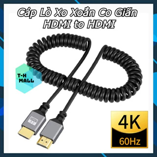 Cáp HDMI lò xo xoắn co giãn Mini HDMI / Micro HDMI 2.0 tương thích 4K 1080p 60Hz cho máy ảnh laptop máy tính thu gọn