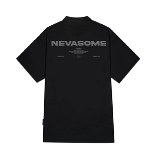 Áo Polo Oversize Local Brand NEVASOME Minimalism Đen Cotton Tay Lỡ Form Rộng Nam Nữ Unisex Oversize