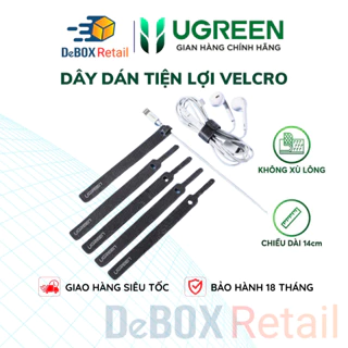 Dây dán Velcro đa năng Ugreen LP146 Tiện dụng dài 14cm Buộc Gọn Dây Cáp Sạc Điện Thoại, Máy Tính - Chính Hãng