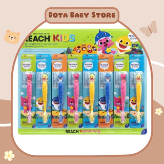 Bàn Chải Đánh Răng Reach Kids PINKFONG BABYSHARK Cho Bé Từ 3-6 tuổi Nội Địa Hàn Quốc