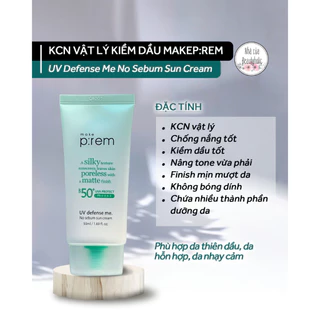 Kem chống nắng vật lý kiềm dầu MAKEPREM UV DEFENSE ME NO SEBUM SUN CREAM