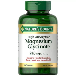 [Date 2026] Viên bổ sung Magie hàm lượng cao, dễ hấp thu Magnesium Glycinate 240mg Nature's Bounty 180 viên