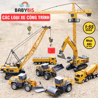 Đồ chơi mô hình xe công trình xây dựng cho bé nhựa ABS an toàn, bền đẹp rất nhiều loại xe kiểu dáng|Babybis