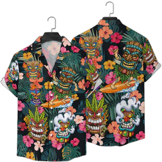 Áo sơ mi đi biển, áo Hawaii chất lụa mềm thoáng mát Unisex Size S-3XL