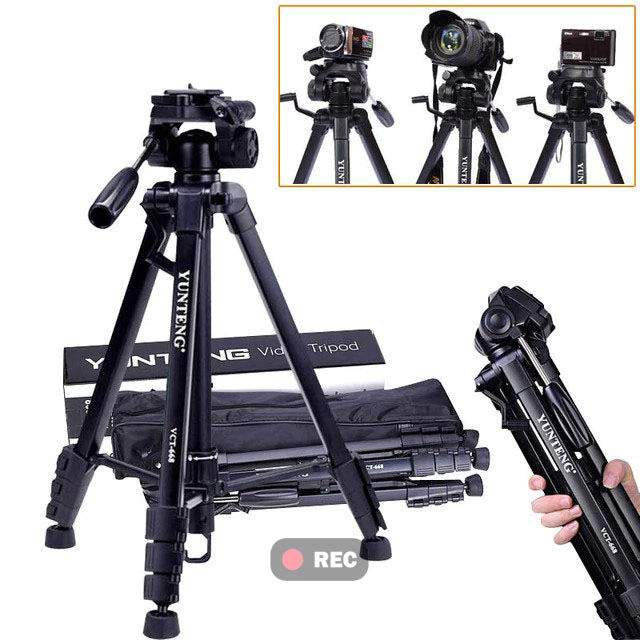 Chân máy ảnh tripod Yunteng VCT-668 (Tặng kẹp điện thoại Yunteng)