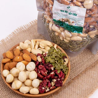 500GRAM MIX HẠT SẤY CHÍN NGUYÊN VỊ(có thêm nhân óc vàng) GỒM MACCA, HẠNH NHÂN, HẠT ĐIỀU, BÍ XANH, ÓC CHÓ