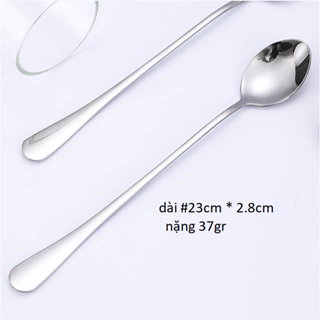 Thìa Đá Rẻ 23cm(1 chiếc )-Muỗng Inox Cán Dài Sinh Tố Trà Đào Cocktail Cà Phê Đá Sang Chảnh.