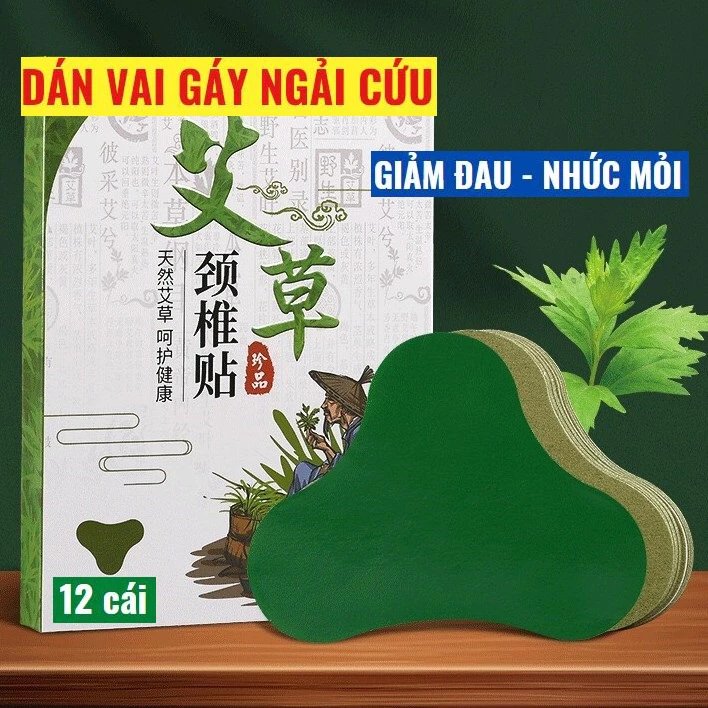 Hộp 12 Miếng Dán Ngải Cứu Vai Gáy Giảm Đau Cổ Vai Gáy, Thải Độc