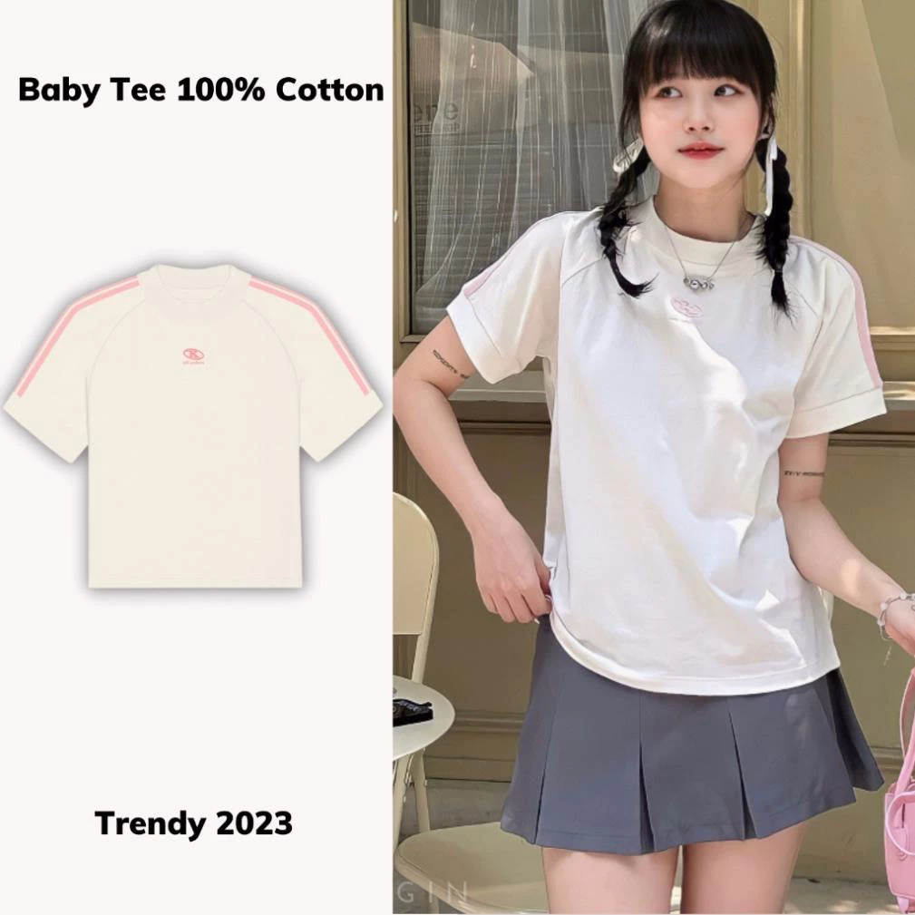 Áo thun baby tee Killsystem form fit Jessi logo K viền tay chất vải cotton 100% Local Brand 2023