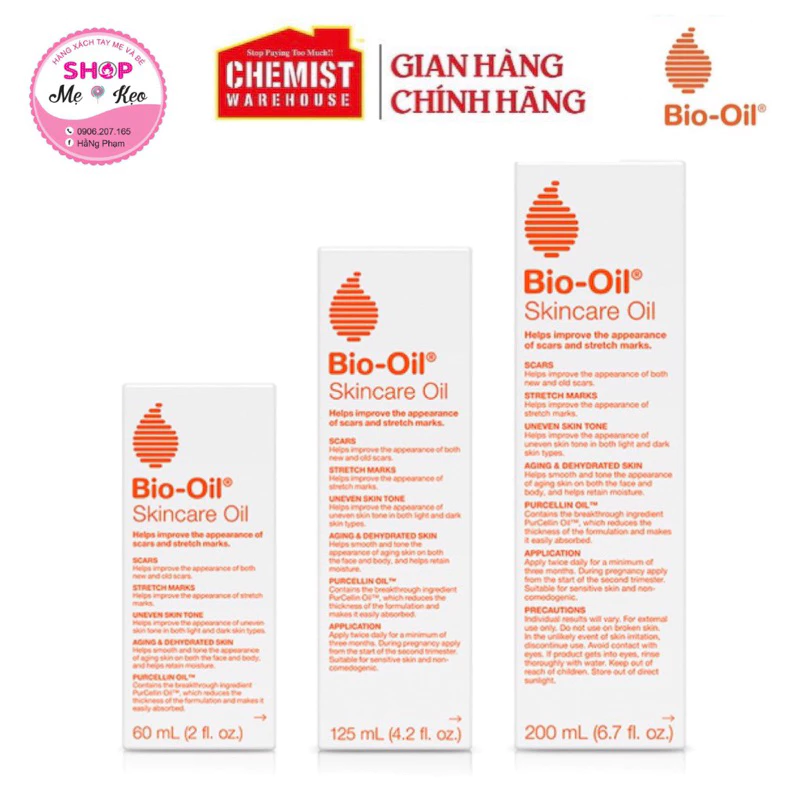 [Chính Hãng] Tinh Dầu Bio-Oil Mờ Sẹo Và Giảm Rạn Da 60ml-125ml-200ml